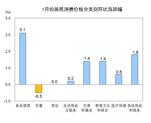 国家统计局:1月CPI同比上涨5.4%(图3)